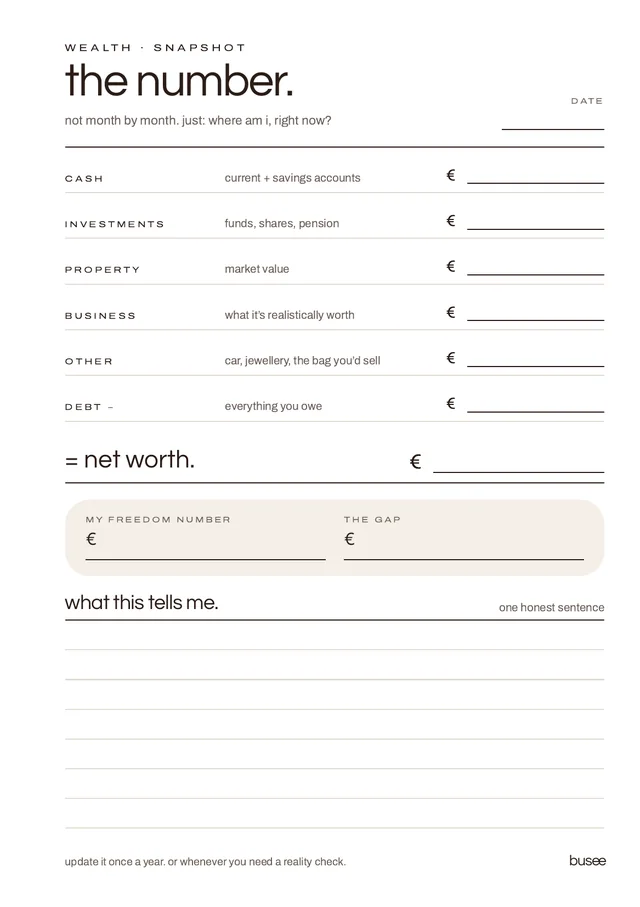 The Wealth — BUSEE printable planner pages